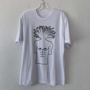 SAGJOL White and Black print crew neck t-shirt